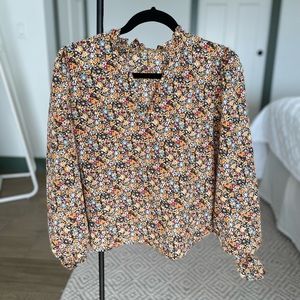 Fall colours lightweight floral blouse.